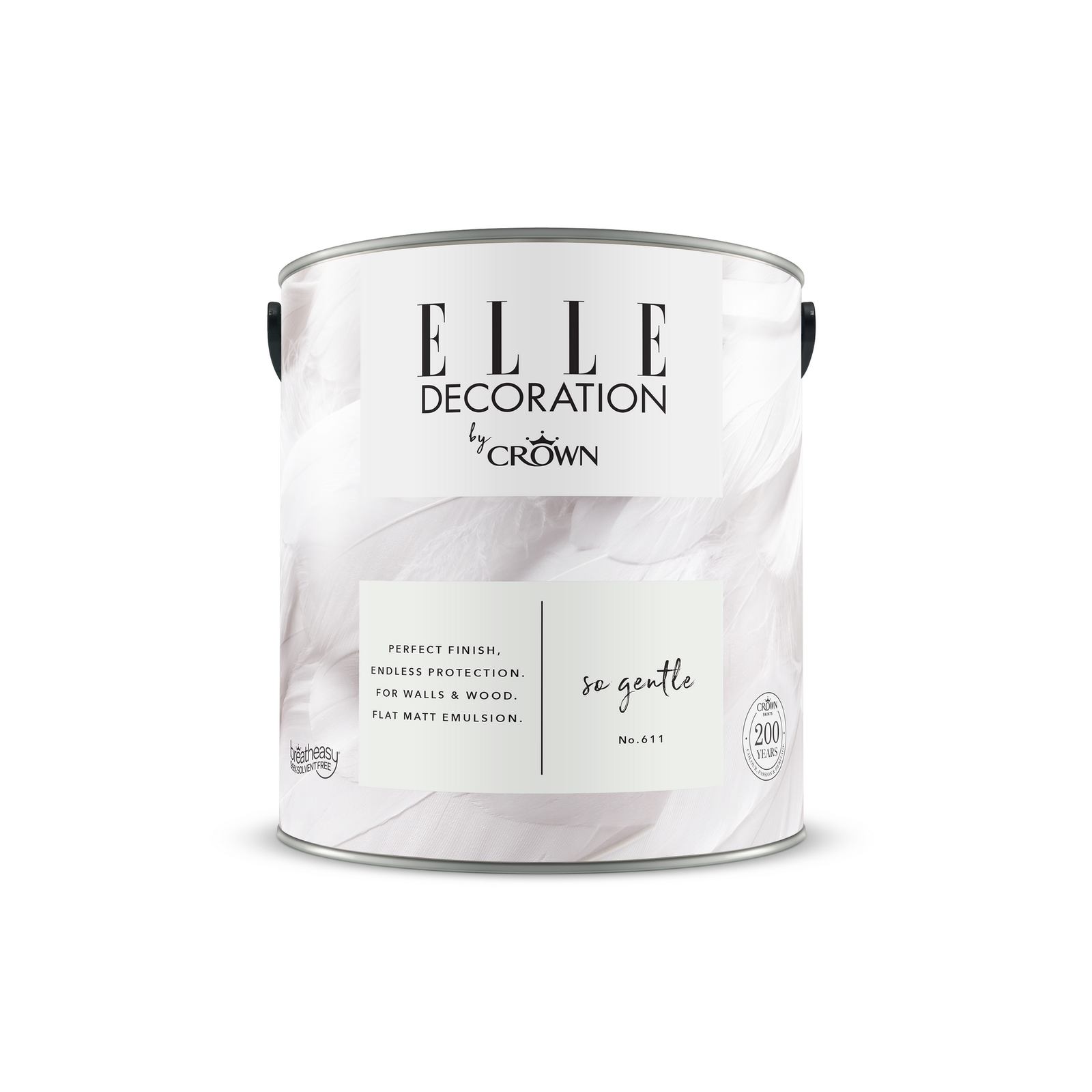 Elle Decoration By Crown Flat Matt Emulsion Paint - So Gentle No.611 2.5L