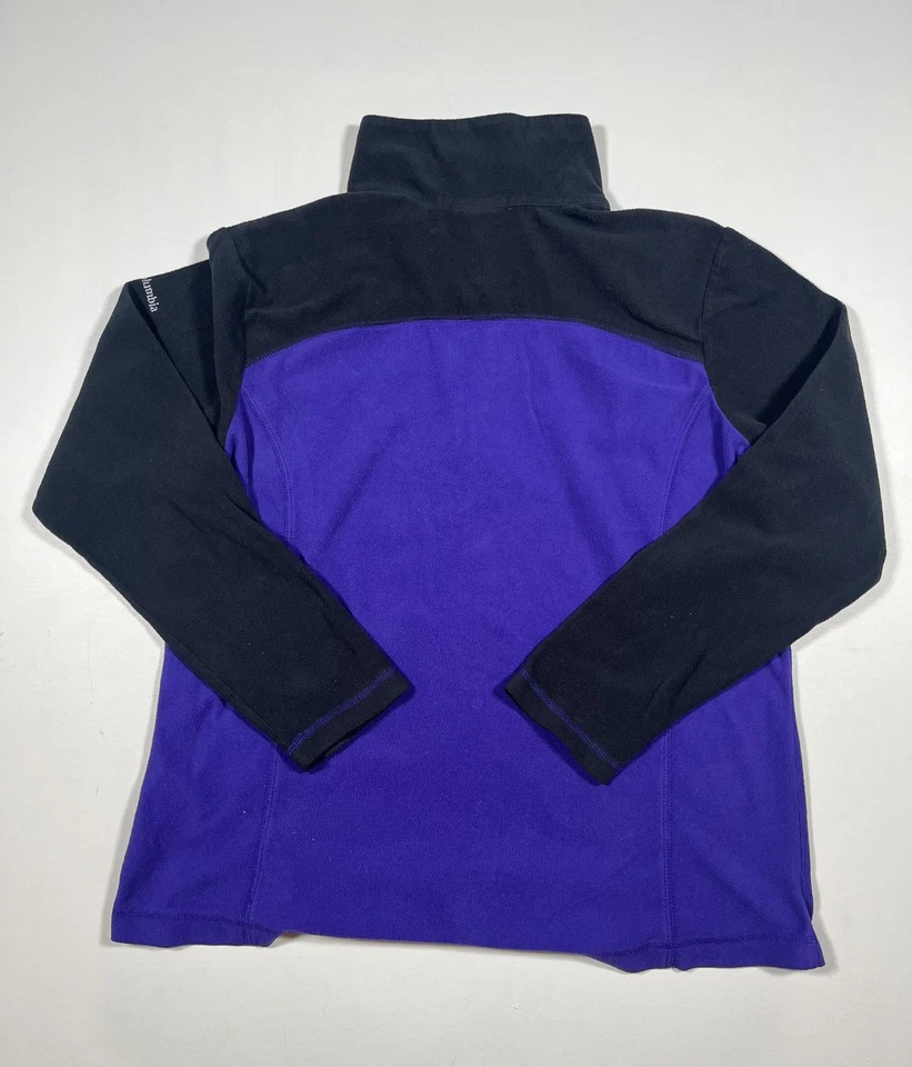 Suéter Columbia Para Mujer XL Púrpura Negro Polar 1/4 Cremallera Pullover Aire Libre Senderismo Foto 2 de 4