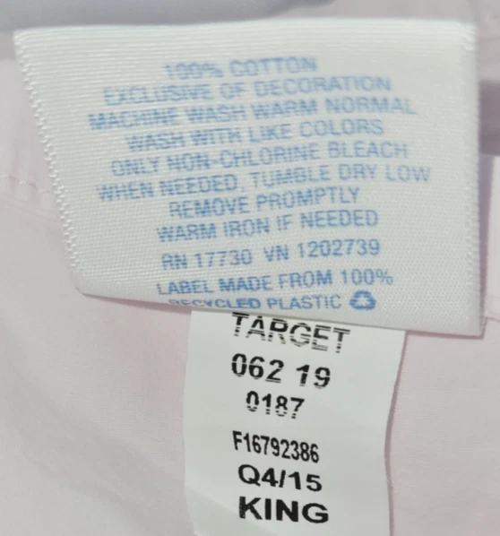 Sábana plana SIMPLY SHABBY CHIC KING bordada algodón rosa cabaña Foto 4 de 4