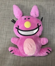 Vintage Jim Benton Plush, It's Happy Bunny Pink Y2K Stuffed Animal RARE Original