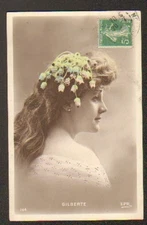 ARTIST: Miss Gilberte, bust with flower hairstyle, in 1906