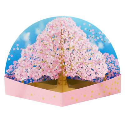 Cherry Blossom 3D Pop-Up Card   Elegant Sakura Tree with Gold Foil & Washi Paper