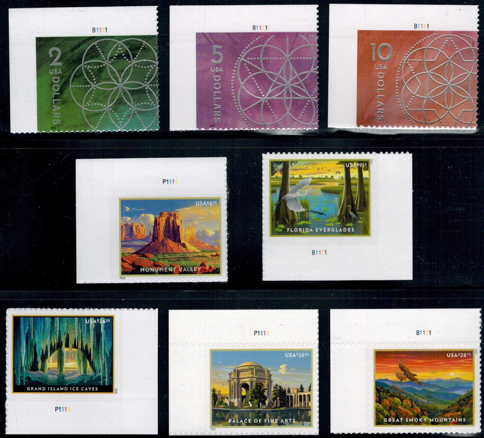 US Stamps Collection ( 8 ) High Denominations Stamps MNH, Face Value