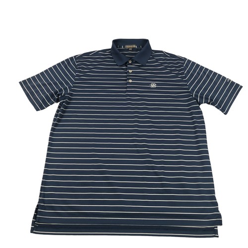 Polo Peter Millar été confort homme L bleu rayé coupe Mackenzie - Photo 1/12