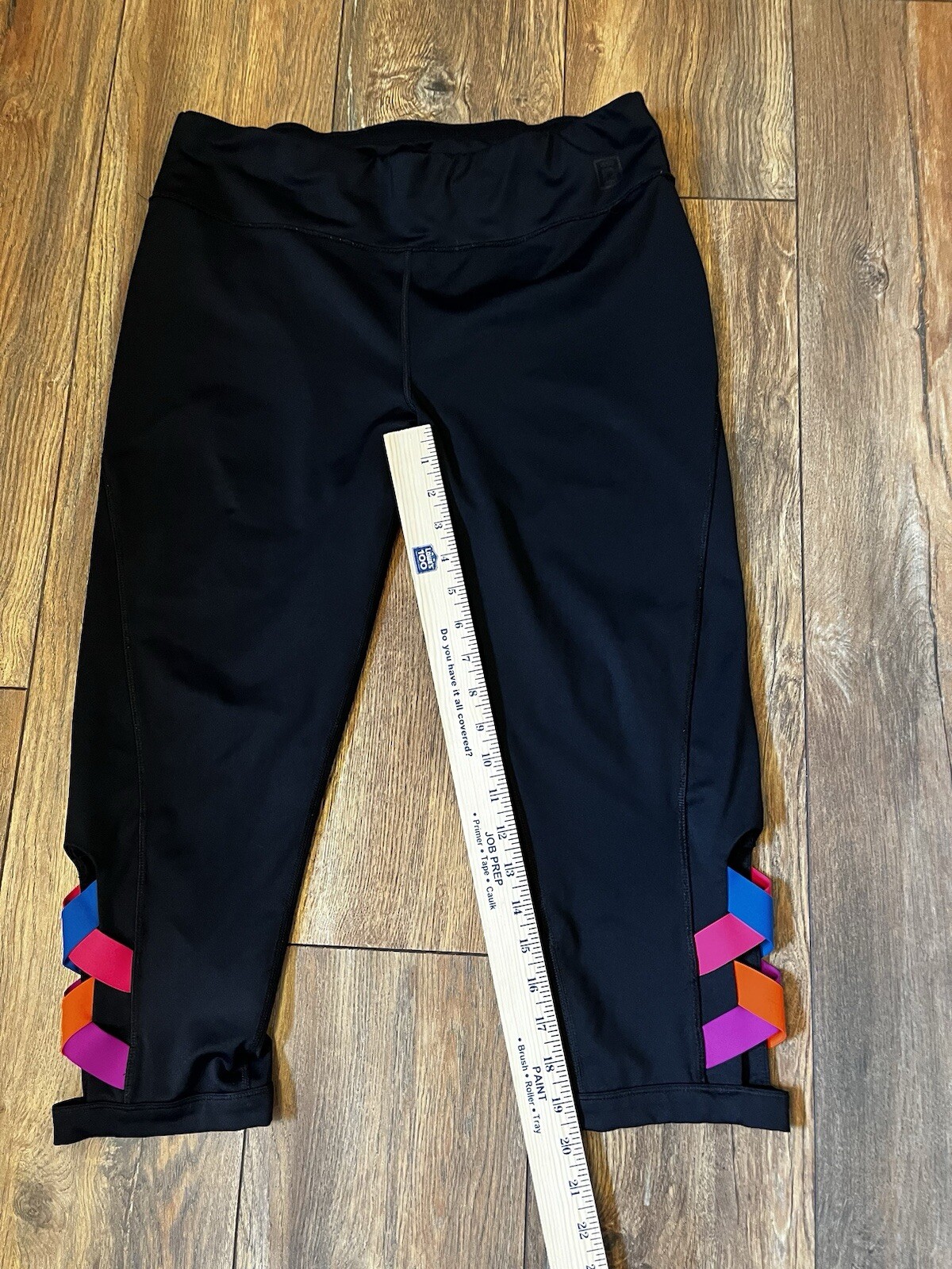 Leggings Fila Nero Sport L Capri Tasca con chiave Donna Lowrise