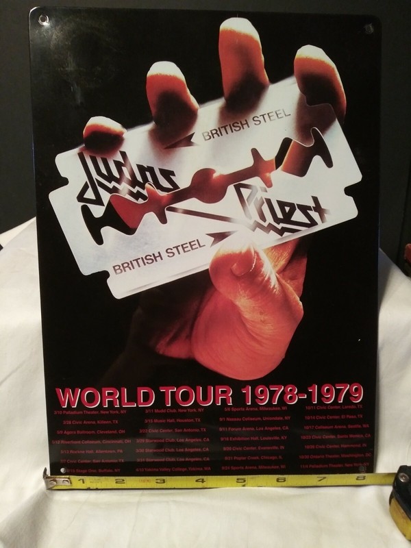 Judas Priest Tin Sign 2006/Flat Tin Wall/British Steel World Tour 1978-1979/Used