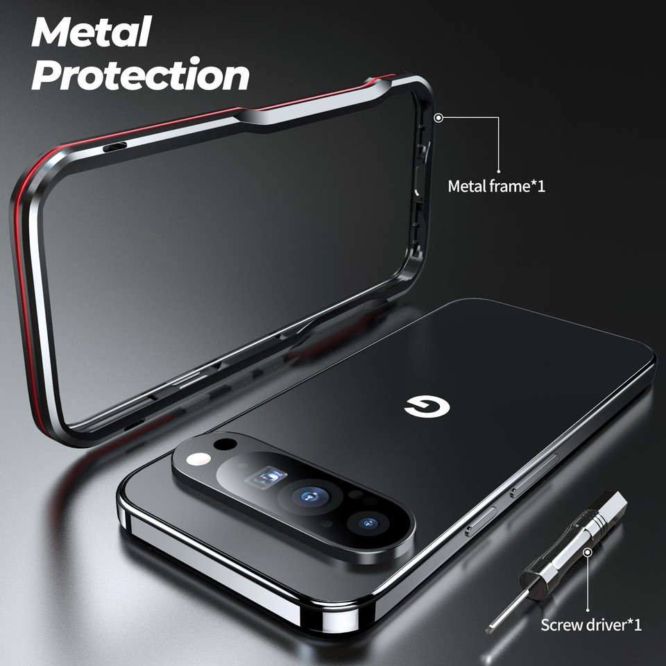 For Google Pixel 8/9 Pro/10 Pro XL Aluminum Metal Frame Bumper Armor ...