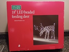 Holiday Home 18" Led Beaded Feeding Deer - New Light Up Christmas Deer