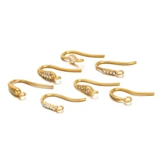 10pcs stainless steel gold plated crystals earring hooks for diy jewelry making