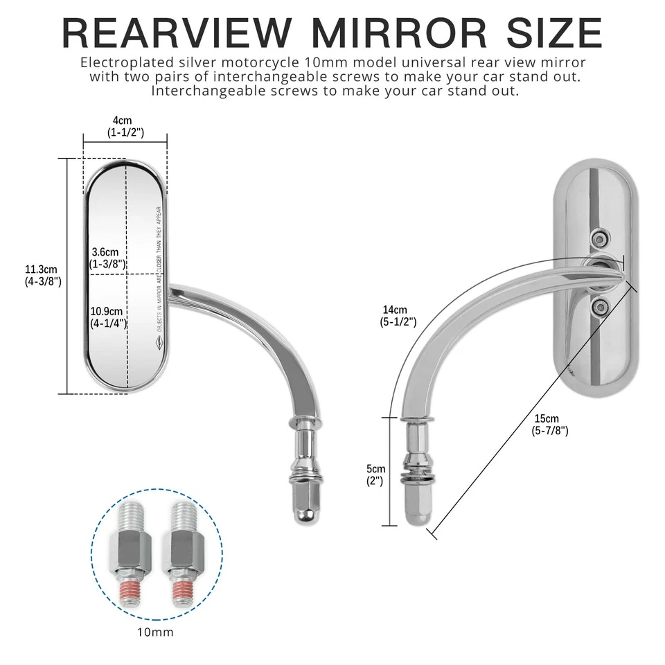 Chrome Motorcycle Mirrors For For Harley Davidson Sportster Forty-Eight 1200 833 - Image 3 of 4