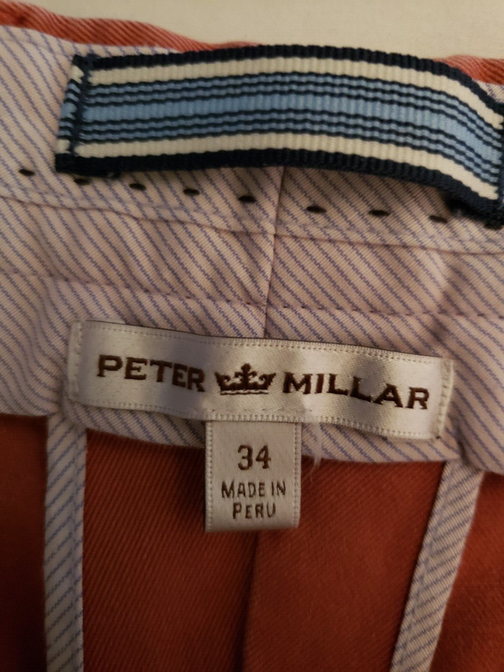 Peter Millar Shorts Mens 34 Pink Chino Golfing Golfer Golf Preppy Men