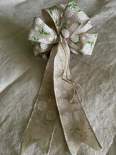 Burlap Bow,| Handmade, , Multiple Use, Easter, Colorful Spring,Basket Bows - Picture 9 of 10