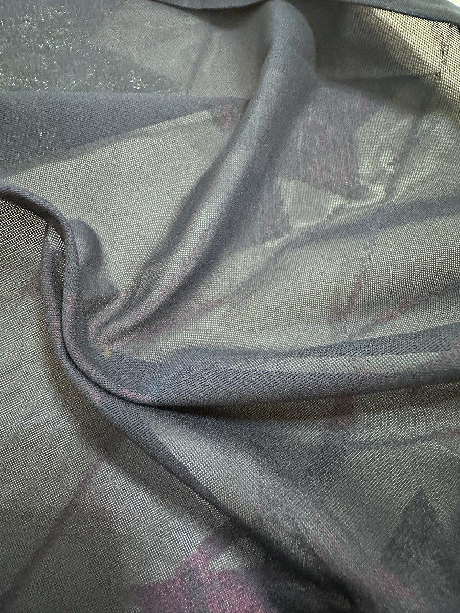 Vintage Japanese kiomono Sya fabric silk Navy Base 13