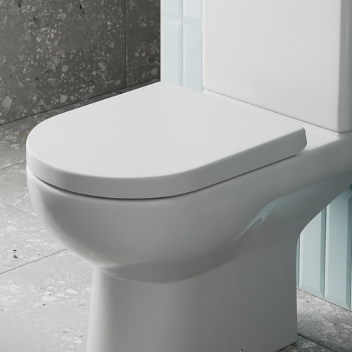 Bathroom Toilet Seat D Shape Soft Close Top Fix Hinges White Gloss Modern eBay