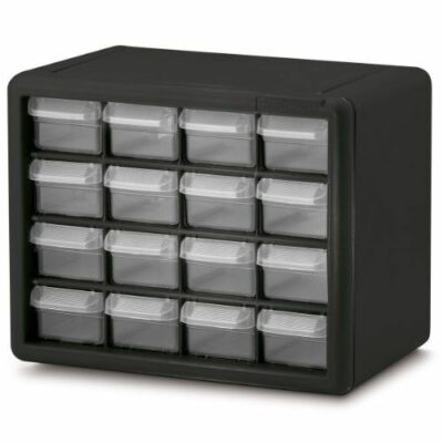 10116 Akro-Mils 16-Drawer Plastic Storage Cabinet - Floor, W (809099047985)