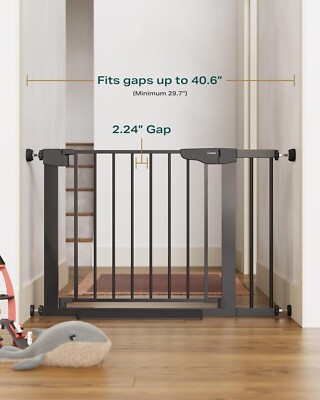 Cumbor CB1900 Baby Safety Gate for Stairs & Doorway 29.7''-40.6''Wx30 H, Black