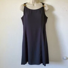 Rina Rossi Womens 10? LBD Dress Black Sheath Sleeveless Work Career Evening 