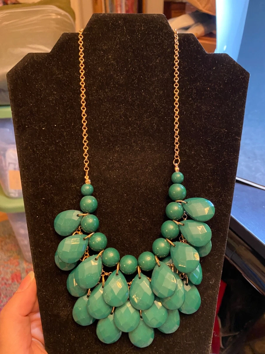 Kelly green statement best sale necklace