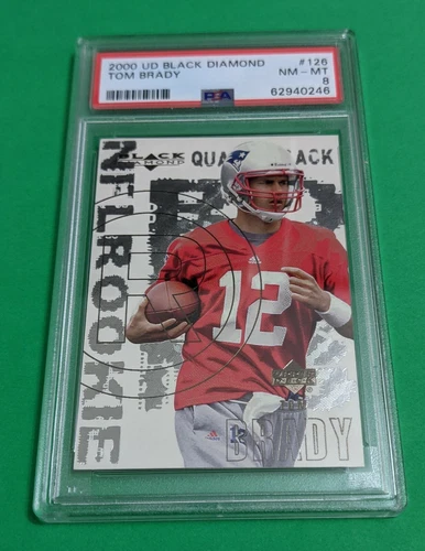 2000 Upper Deck Black Diamond Tom Brady Rookie Card RC PSA 8
