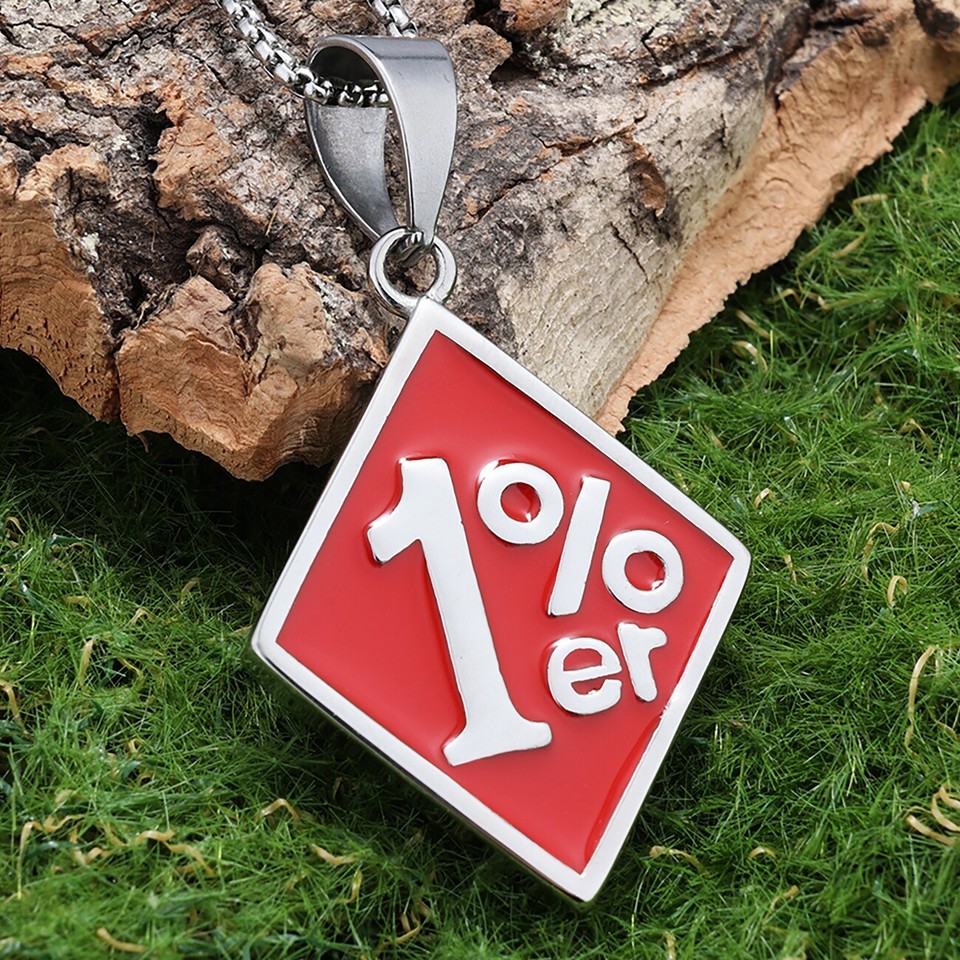 Motorcycle 1ER Pendants Necklace Stainless Steel one PERCENT Biker