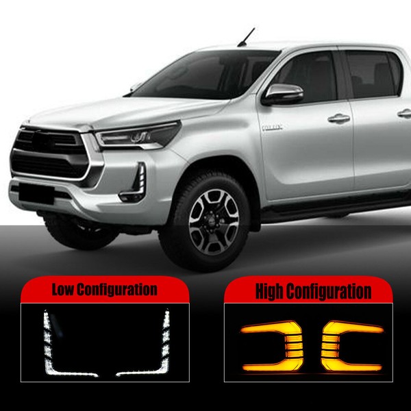 1 Set for 2020-2021 Hilux Fog Light & LED Daytime Running Lights
