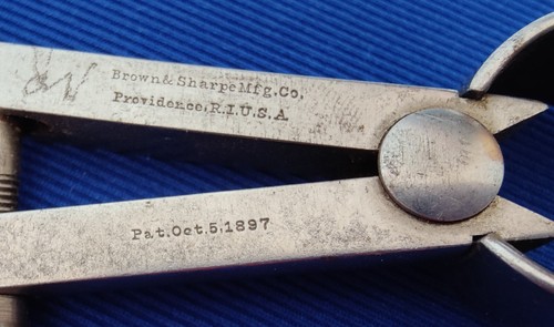 Brown & Sharpe Mfg Co Rundbein Messschieber ~ Pat 10/5/1897 ~ Providence RI ~ funktioniert - Bild 3 von 5