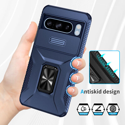 Slide Lens Cover Ring Holder Stand Phone Case For Google 10 Pro XL 10A 9A 8Pro 7