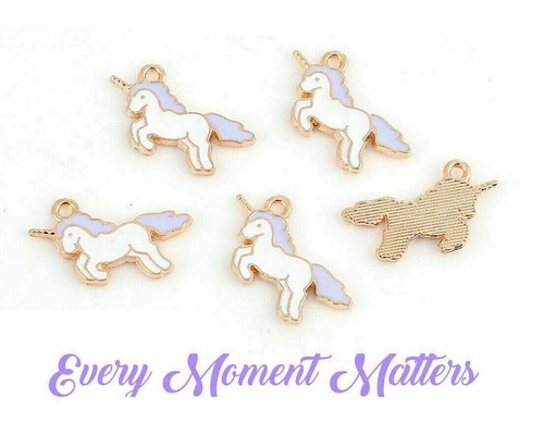 UNICORNS Enamel Pink, Blue or Purple Unicorn Charms Choose Colour & Qty - Picture 13 of 16
