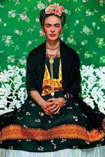 FRIDA KAHLO CORONA DI FIORI 1940 ARTE DA PARETE TELA QUADRO INCORNICIATO 20X30 POLLICI