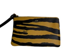 COACH C7440 Corner Zip Wristlet Clutch with Tiger Print Lunar Animal Print NWT 