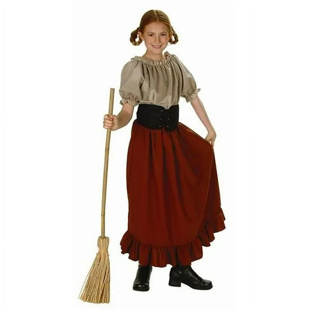 Disfraces RG Renacimiento Campesina Niña, Niño Mediano/Talla 8-10, Vestir, Teatro