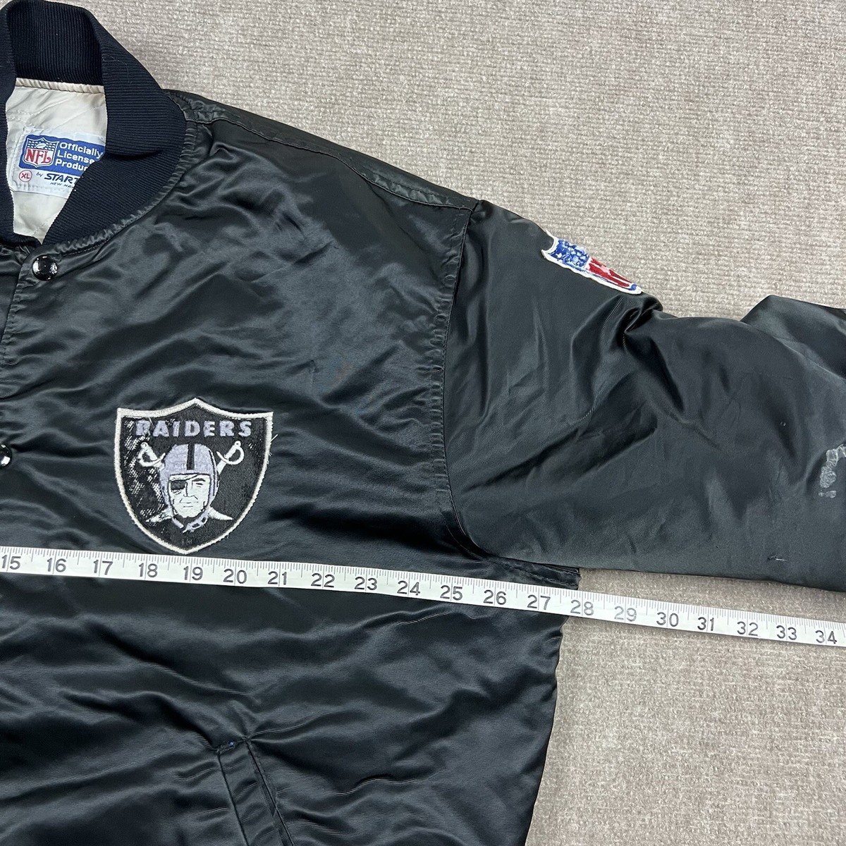 Vintage 90s Starter Oakland Raiders Satin Bomber Jacket Mens Vintage 90s Starter Oakland Raiders Satin Bomber Jacket Mens