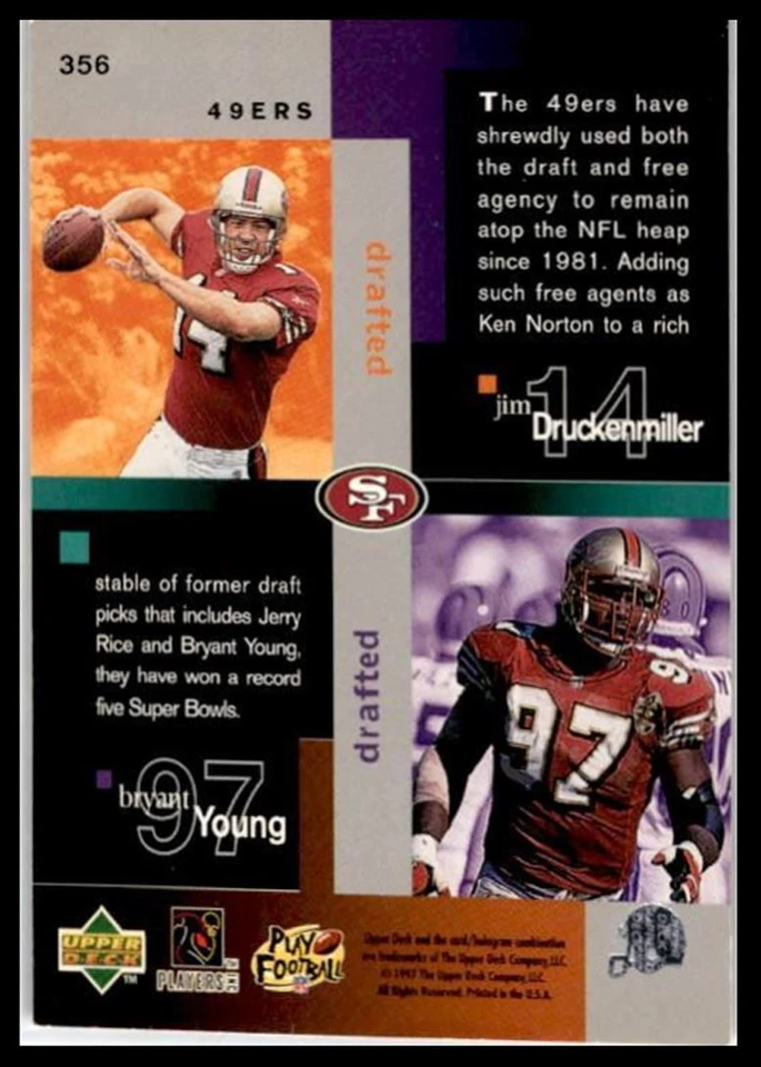 1997 Collector's Choice Jerry Rice/Steve Young/Ken Norton/Jim - Image 2 of 2