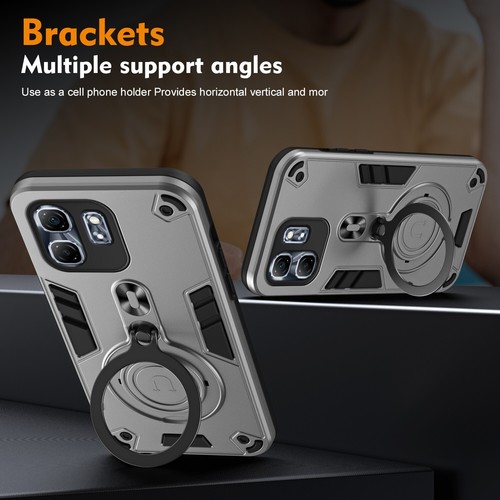 For Infinix Hot 50i / Smart 9 4G 6.7" Hybrid Ring stand Armor Back TPU+PC case - Picture 12 of 27