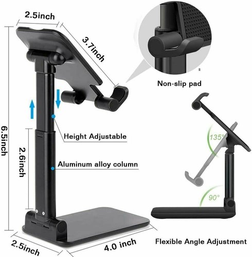Universal Height Adjustable Portable Mobile Phone Tablet Stand Desktop Holder - 第 4/16 張圖片