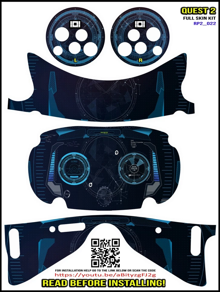 GAMERWRAPS RP2_022 full wrap Skin kit that fits the Oculus Quest 2 with controller skins