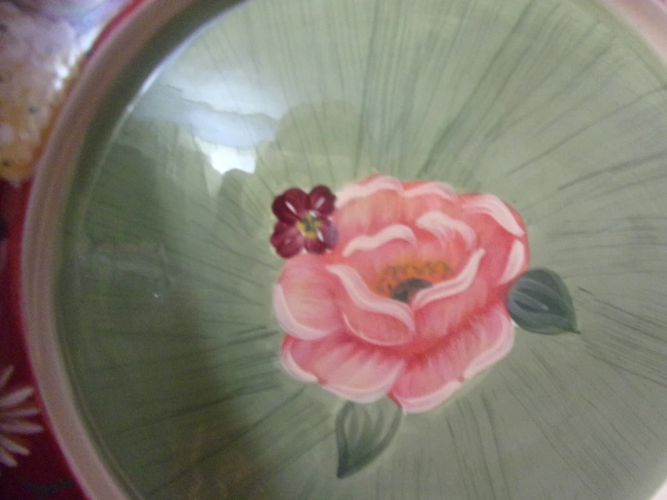 TAPIZ FLORAL PAMELA GLADDING INTERNACIONAL CERTIFICADO ~~ PLATO CUADRADO 13" Foto 4 de 4