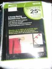 Style Selections 2 Energy Saving 27"W X 80"L Blackout Liner Panels(2)-White