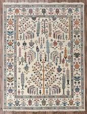Oushak Hand Knotted Cream 4x6, 5x8, 6x9, 8x10, 9x12, 10x14, 12x15 Wool Area Rug