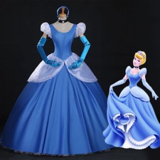 Cinderella Adult Costume Cartoon Sandy Princess Cosplay Dress Fancy Ball Gown