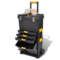Werkzeugkoffer Tragbar Werkzeugkiste Werkzeugtrolley Werkzeugkasten Mit 2 Rollen