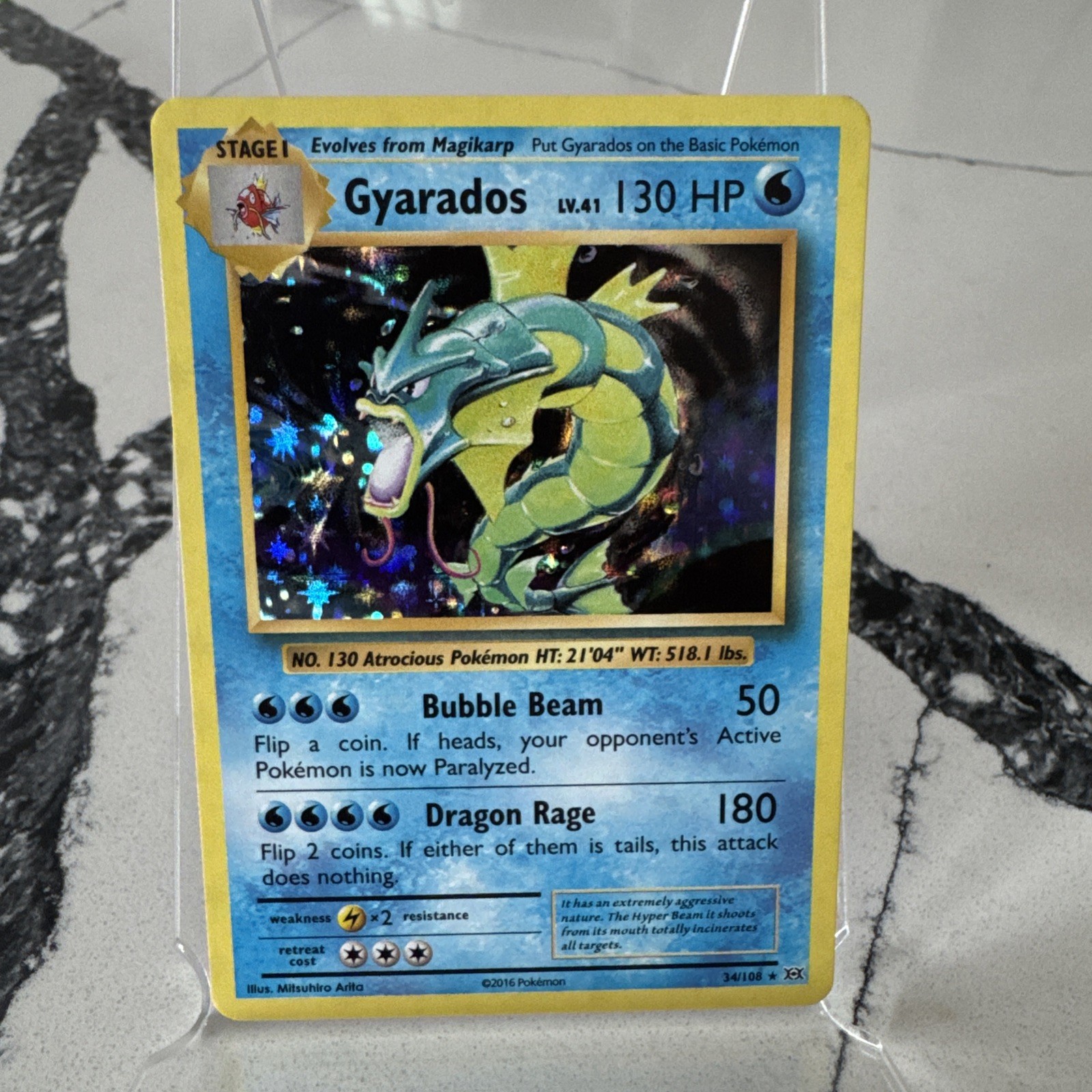 Gyarados 34/108 Holo Rare Evolutions Pokemon Near Mint