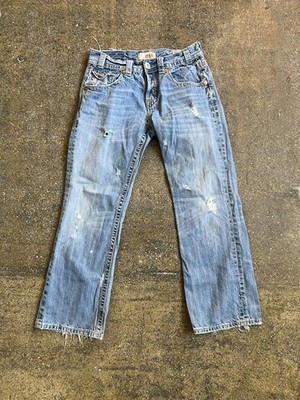 Mek Denim New York Bootcut Jeans Distressed Medium Wash Mens 32x29 Y2K ButtonFly