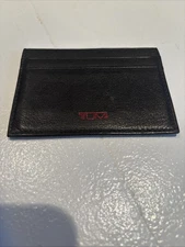 TUMI Alpha SLG Slim Card Case Textured Black Leather $110