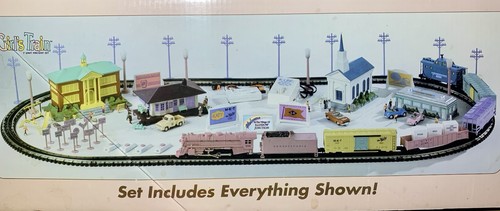 NEW IN BOX Girls Train Set K-Line K-1103 COMPLETE SET Lionel Pink RARE Buildings - Picture 7 of 14