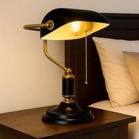 Tischlampe Bankerleuchte Schreibtischleuchte Anthrazit Retro Leseleuchte Gold