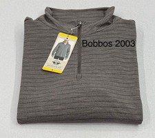 Dockers Men's Quarter Zip Regular Fit Textured Fabric Pullover, Gray, Size S