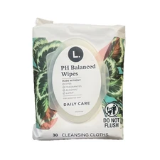 L. Fragrance-Free pH Balanced Feminine Wipes – 30 Count Gentle Cleansing Cloths
