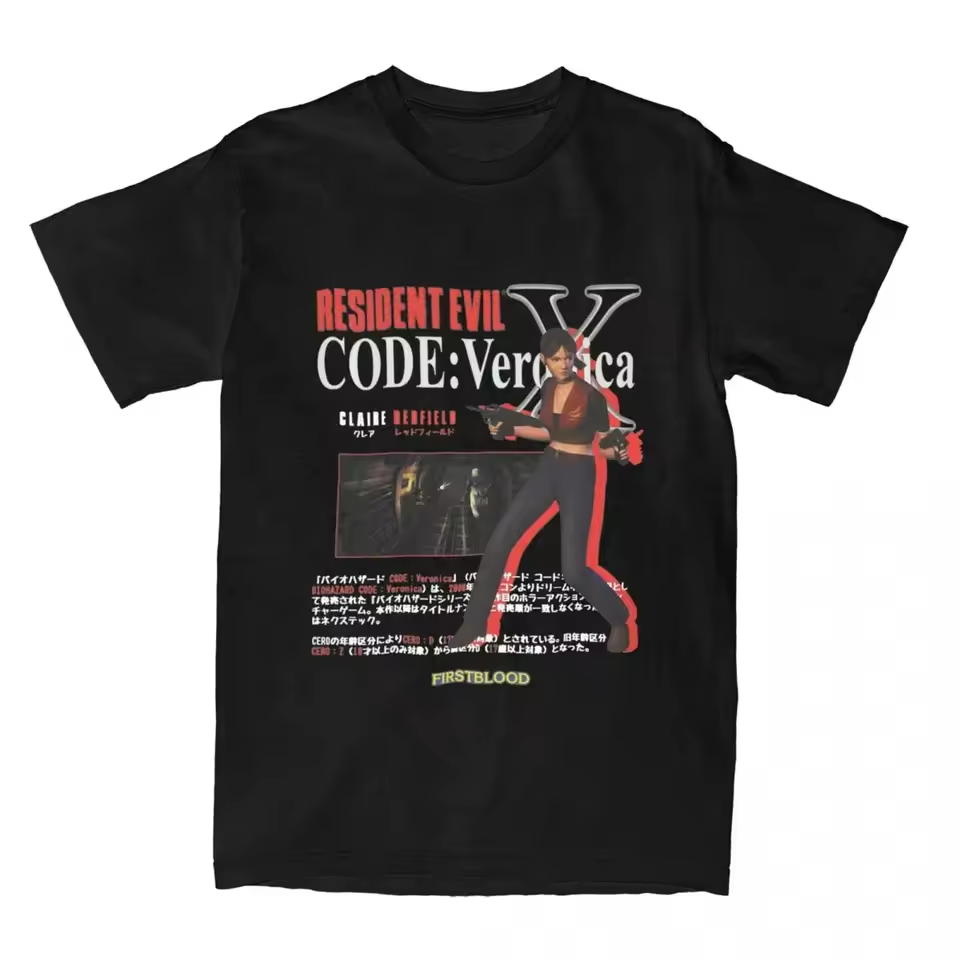 Vintage Resident Evil Code Veronica X T-Shirt Horror Video Game