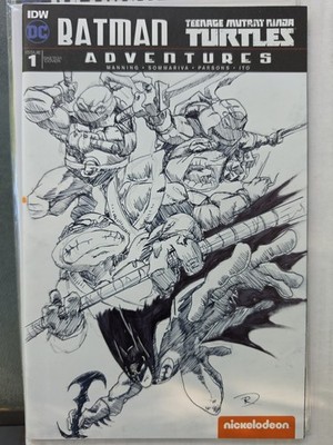 Batman Teenage Mutant Ninja Turtles Comic #1 Blank Full Remark By R Sommariva 
